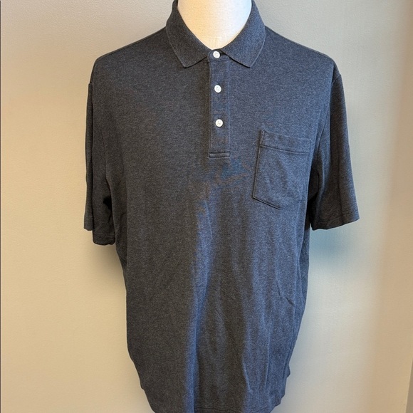 Lands' End Other - Lands’ End Polo Shirt XL Gray 100% Cotton Short Sleeve Pocket EUC